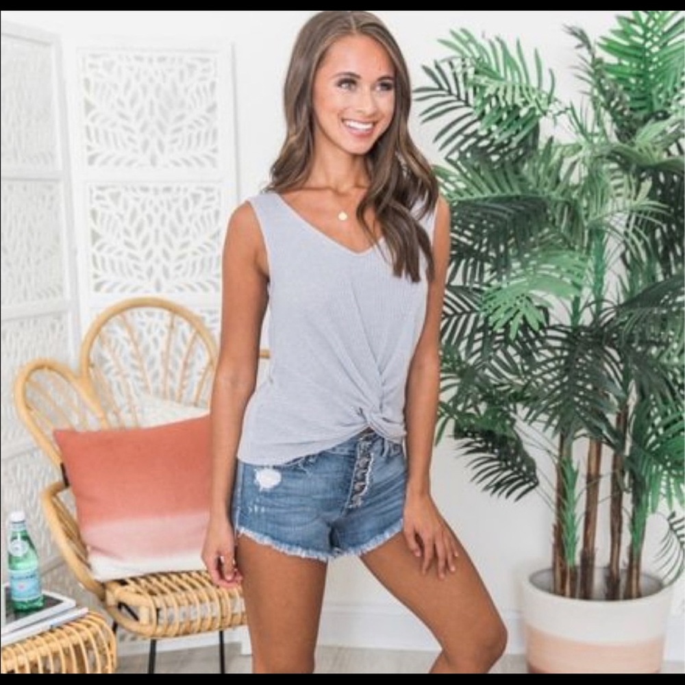 Pink Lily Gray Sweater Tank